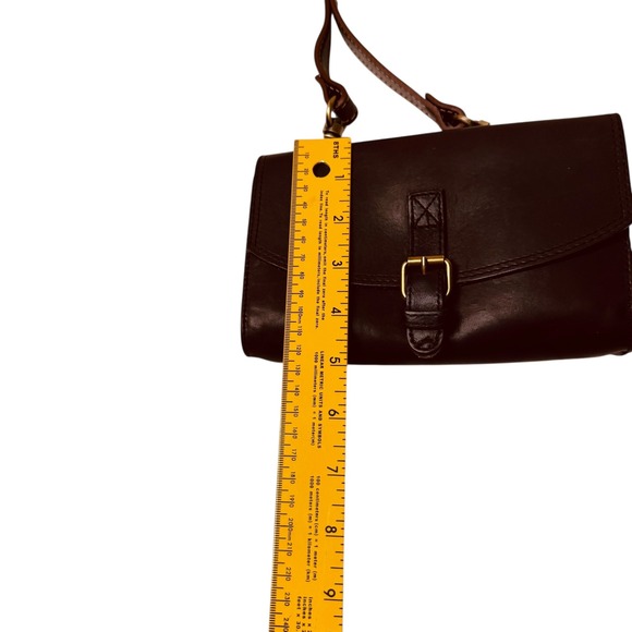Vtg‎ Eddie Bauer Brown Leather Crossbody Wallet Purse Bag Small Clutch Metalic C - Picture 3 of 11